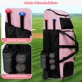 thumbnail image 2 of Bolsa de béisbol con ruedas GOBUROS para 4 bates con compartimento para zapatos, 2 of 7