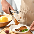 thumbnail image 3 of Silicone Kitchen Tongs | 9-Inch Food Tongs with Stainless Steel Core | Slotted for Grilling, Frying, Baking | Heat Resistant Utensils for Cooking, Serving, and Salad Tossing, 3 of 6