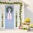 thumbnail image 4 of Wreath Sash for Front Door, Multi-Color Scalloped Edge Wreath Ribbon Sash, 47.24In Long Door Garland Bow Decor for Holiday Wedding Home Porch Decoration 1Pack-Light pink, 4 of 5