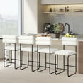 thumbnail image 2 of Gymax Set of 4 Counter Height Bar Stools 26'' Counter Stools w/ Metal Frame & Footrest White & Black, 2 of 10