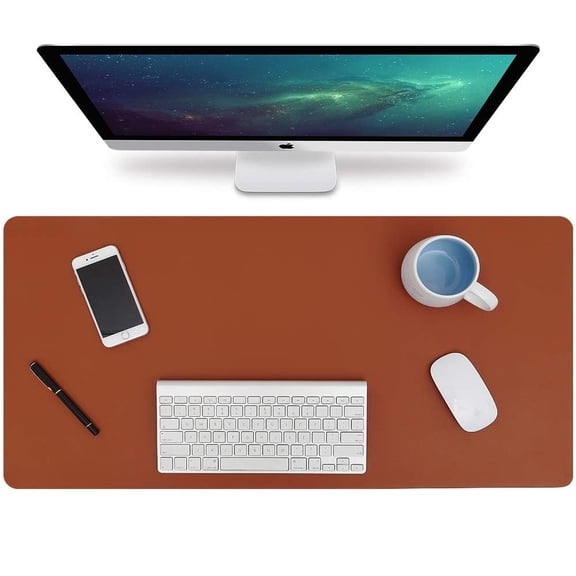 Entirety Goods - Large PU Leather Dual Sided Desk Pad for Office and Home - Brown