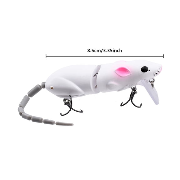 Fishing Lure, Bionic Mouse Jointed Floating Rotating Tail Pencil Minnow Bait for Topwater Bass Trout Salmon Outdoor Angling Gear Long Casting Tackle Tool Supply