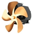 thumbnail image 2 of Ventilador de estufa de 5 aspas, de aleación de aluminio, silencioso, para colgar en la pared, con motor térmico, para estufa de leña o de queroseno, color dorado., 2 of 14