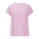 thumbnail image 4 of Tops de Verano de Mujer Suelto Ajuste Primavera Y Verano Suéter Casual Color Sólido Manga Corta Cuello Redondo, Camiseta Suelta de Poliéster, 4 of 9