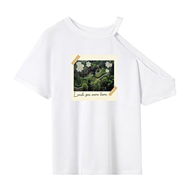 Camiseta de mujer Ropa de verano Camiseta básica simple para ir de compras Día de San Valentín L