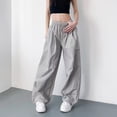 thumbnail image 2 of LYHaoo Girls Summer Casual Pants Fashionable Loose Fit Long Trousers With For Outdoor Play Comfortable Daily Wear School Pants for Girls(Gray), 2 of 7