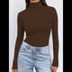 thumbnail image 5 of Camisetas de Larga para Mujer, Ropa Interior Térmica Básica de Otoño, Ropa de Invierno Granate S, 5 of 10