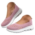thumbnail image 3 of Women's Low Top Mesh Walking Tennis Shoes Lightweight Wedge Platform Non Slip Soft Sole Casual Sneakers Pink Size 6.5, 3 of 6