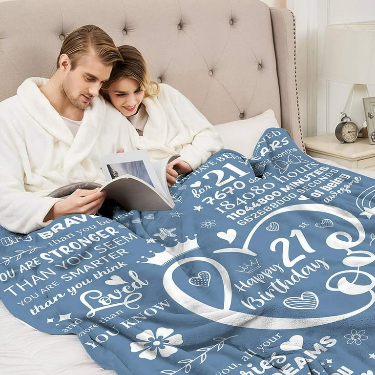 21st Birthday Present for Her 21st Birthday Blanket 21 Year Old