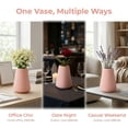 thumbnail image 6 of REGALWOVEN Acrylic Wide Mouth Conic Flower Vase Tall Clear Plastic Trumpet Vase, Unbreakable Large Centerpiece Wedding Party Pink 6.5"L x 6.5"W x 7.9"H, 6 of 6