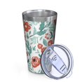 thumbnail image 2 of 16oz Tumblers Pioneer Flower Floral Print Pattern Stainless Steel Vacuum Insulated Double Wall Travel Tumbler Cups Mug with Lid and Straw,Cleaning Brush for Coffee,Tea, 2 of 4