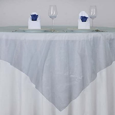 

TABLECLOTHSFACTORY Light Blue Organza Table Overlay 72X72 (Table Toppers)-Pack Of 5