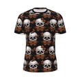 thumbnail image 5 of Wukai Butterfly Skull Print Men's Short-Sleeved Mesh T-Shirt,Quick-Dry Short Sleeve Workout T-Shirt-XX-Large, 5 of 8