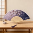 thumbnail image 2 of Miwamany Antique Style Silk Wedding Folding Fan with Durable Bamboo Skeleton,Classical Portable Paper Fan with Tassel for Summer,Elegant Decorative Accessory for Cultural Events Vintage Collectors, 2 of 6