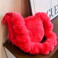 thumbnail image 1 of Bolso tipo cartera peludo para mujer bolso bandolera esponjoso de piel sintética bolso de ocio para mujer de Color sólido, 1 of 9