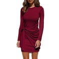 thumbnail image 2 of Vestido ajustado con cuello redondo, vestido de manga larga, vestido ajustado con cintura alta, vestido ajustado, materiales de la mejor calidad, 2 of 6