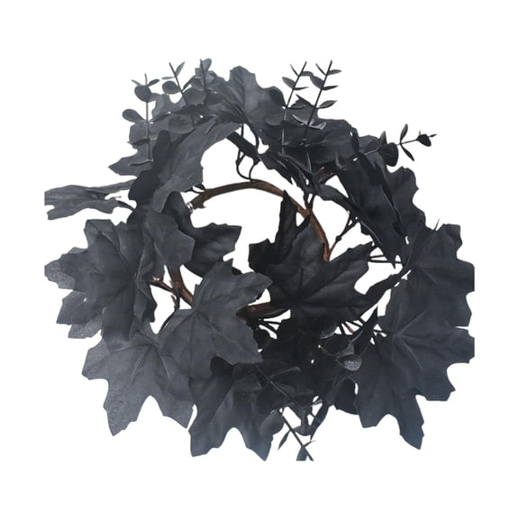 Candle Rings Wreaths Halloween Artificial Candle Garland Candle Holder Rings for Black Maple