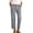 Gray, variant on Women Solid Cotton Linen Blend Straight Leg Dress Pants, Slim Fit Cropped Casual Trousers with Pockets for Office Daily Vacation Wear
