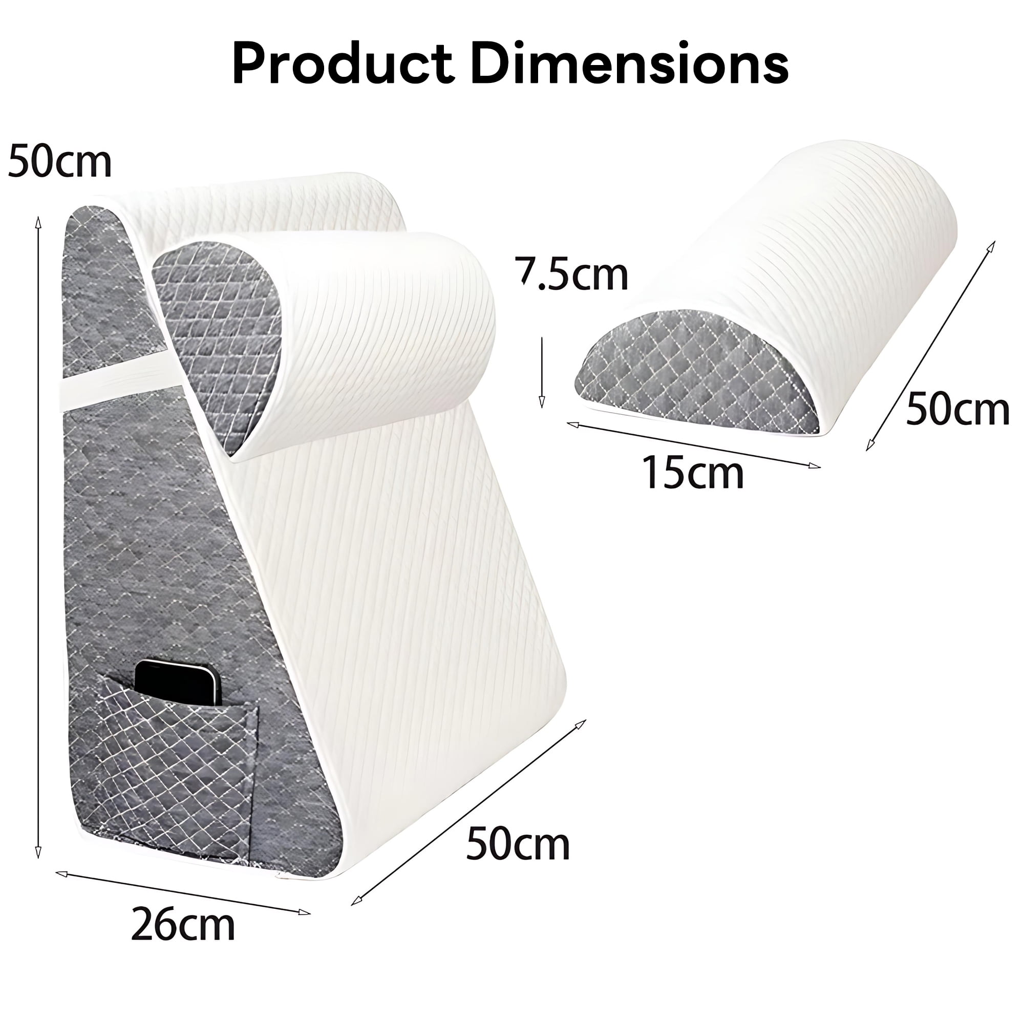INSMART Post Surgery Wedge Pillow, Back Support, Sponge Post-Surgery Pillow for Back, Leg & Knee Pain, Acid Reflux & Snoring Relief - Orthopedic Support for Sleeping, Removable Washable Cover