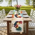 thumbnail image 4 of Farmhouse Rooster 36 Inch Table Runner, Vintage Country Animal Prints Farmhouse Dresser Scarf Cotton & Linen Tablerunner for Dining/Kitchen Island/Holiday Party Décor Small 13" x 36", 4 of 9