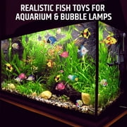 Brewish Artificial Lifelike Plastic Fish for Aquarium Tank Decorations, Random Pattern Moving Floating Fishes Toy for Bubble Tube Lamp – 12 Pieces Set