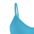 thumbnail image 5 of QATAINLAV Womens Padded Seamless Wireless Sport Bras Solid Casual Summer Spaghetti Straps Bralette Yoga Workout Crop Tops Light Blue S, 5 of 6