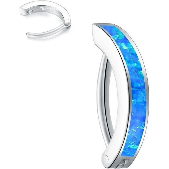 14G G23 Titanium Clicker Belly Button Ring,10/12mm Reverse Curved Hoop Navel Barbell Piercing Jewelry