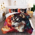 thumbnail image 5 of 3 Pieces Duvet Cover Set Siberian Husky Dog 3D Print Bedding 1 Duvet Cover 2 Pillowcases Natural Animals Comforter Sets Soft Breathable for Boys Girls Children 285OVI, 5 of 5