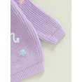 thumbnail image 7 of Suealasg Baby Girl Knit Sweater Long Sleeve Floral Letter Embroidery Chunky Pullover Sweater 3 6 9 12 18 Months Infant Sister Matching Fall Winter Sweater Warm Top, 7 of 7