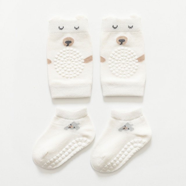 Juego de protectores de rodillas para bebés, otoño, aprendizaje para bebés, escalones para trepar y prevenir caídas, artefacto para gatear para niños, calcetines de suelo para niños
