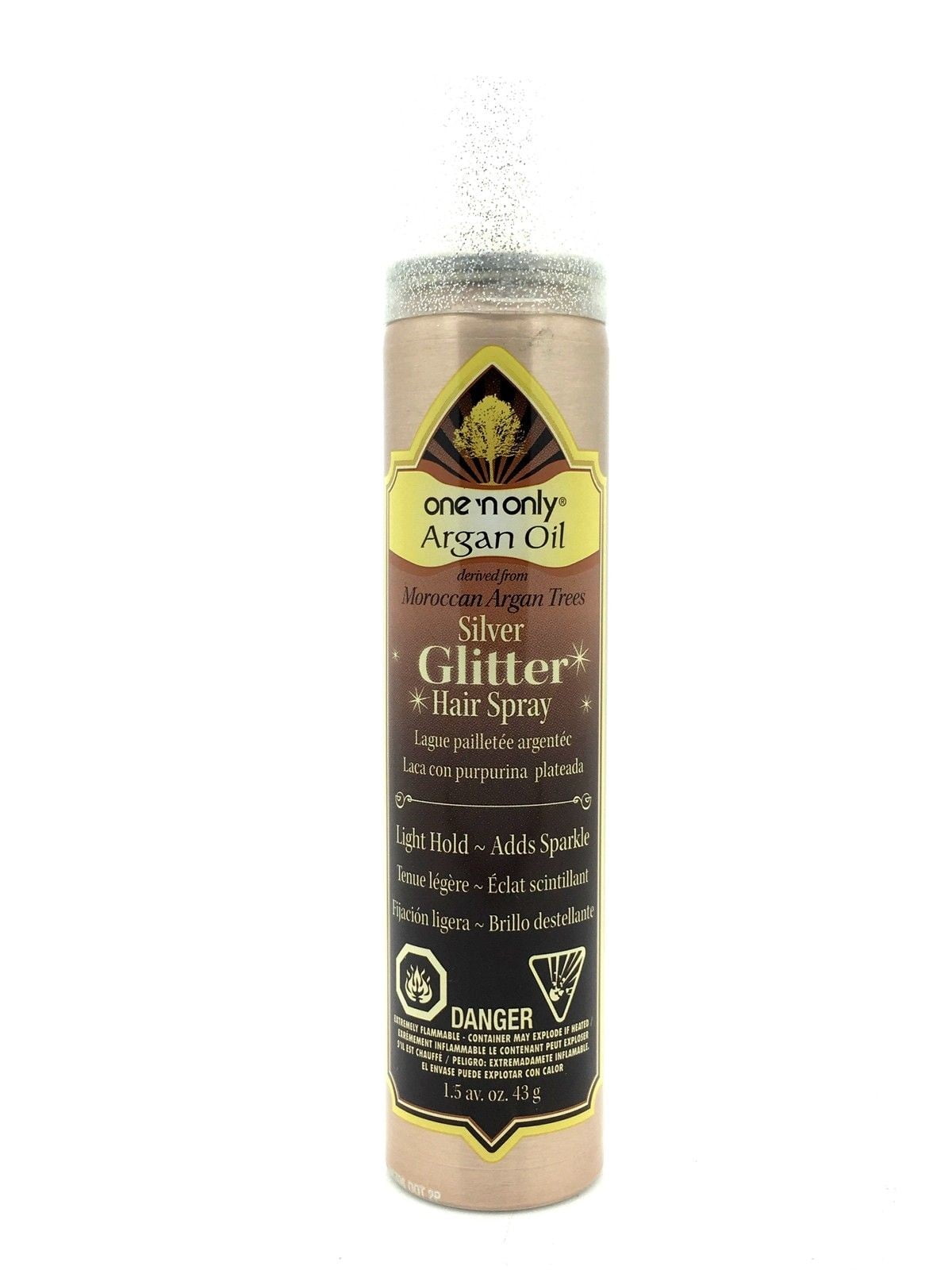 One ‘N Only Argan Oil Glitter Hair Spray, Silver, 1.5 Oz