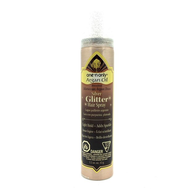 One ‘N Only Argan Oil Glitter Hair Spray, Silver, 1.5 Oz