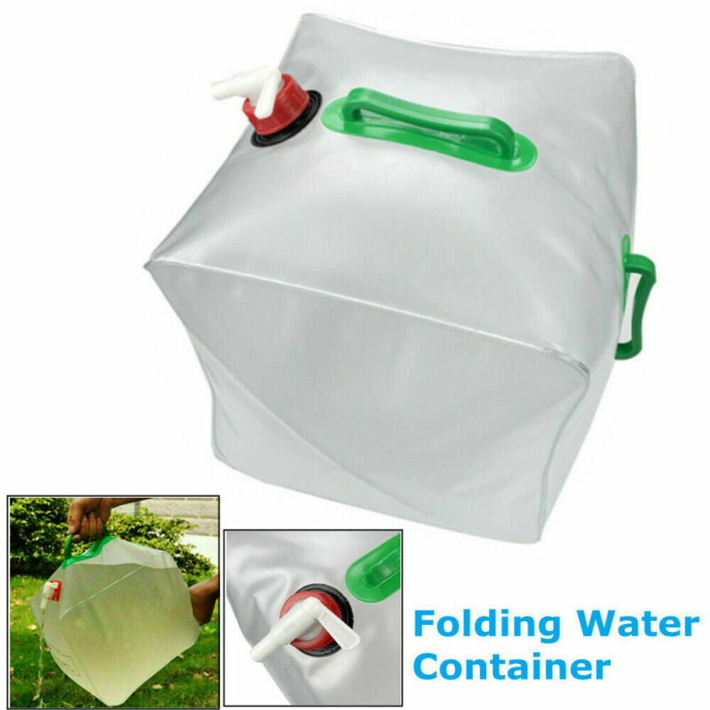 20L Water Carrier Containers Foldable Collapsible With Bottles Camping Tap W2Y9