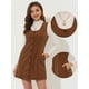 thumbnail image 2 of INSPIRE CHIC Vestido de pana informal con cuello redondo y botones para mujer marrón S, 2 of 6