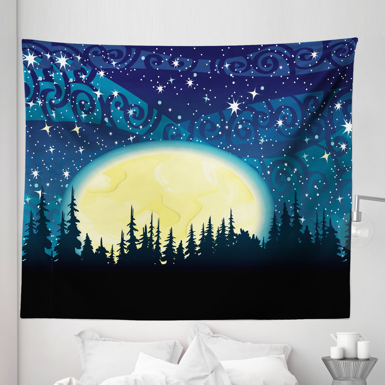 Night Dreamy Color Sky Forest Tapestry Bedroom Wall Hanging Home Dorm Room Decor 