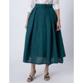 thumbnail image 5 of Moomaya Exclusive Midi Box Pleat Skirt with Side Pocket, Fabric Belt & Zipper Victorian Elegance, 5 of 6