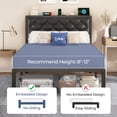 thumbnail image 6 of Bolvdo Twin Bed Frame with Upholstered Headboard, Heavy-Duty Metal Support, Noise-Free, No Box Spring Needed, Black, 6 of 7