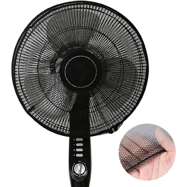Safety Fan Cover Kid Baby Finger Protector, 2 Pack Washable Mesh Cover with Adjustable Safety Buckle Suitable for Stand Fan Floor Fan Table Fan Clip Fan, Black, 45cm Diameter