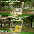 thumbnail image 4 of Hanging Chair with Pillow & Arms-Green Plaid, 4 of 7