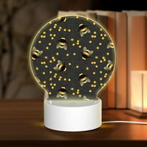 Daiia Bumblebee Pattern Acrylic Night Light, LED Touch Light, Bedroom Night Light, Soft Glowing Lamp Perfect Gift for Mother's Day, Birthday, or Christmas