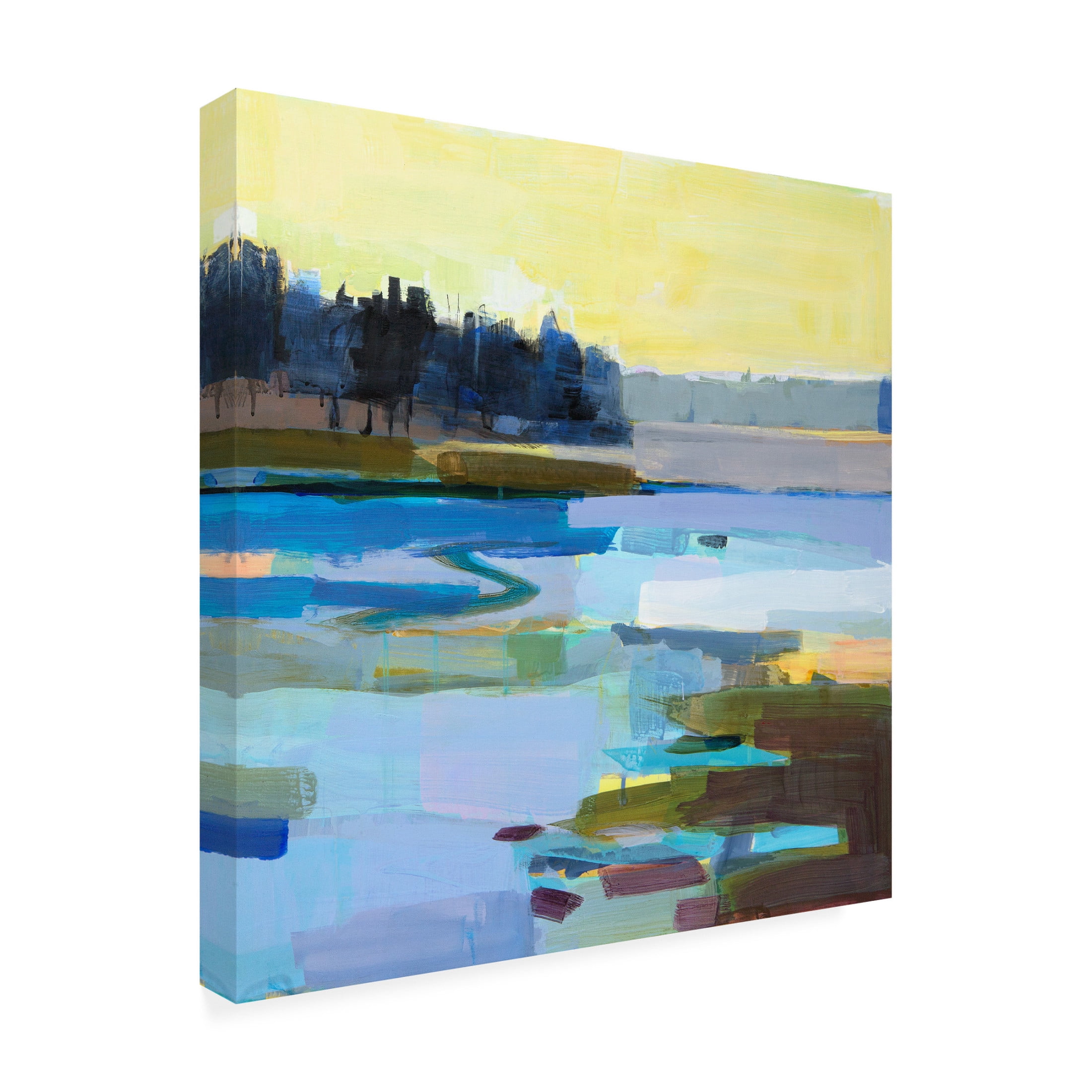 Canvas Wall Art - Kathleen Robbins 'Rowley Marsh Early Spring' Wall Art for Living Room, Bedroom, or Office Décor by Trademark Fine Art - 18 x 18 Inches