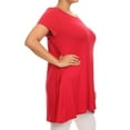 thumbnail image 3 of MOA COLLECTION Women's Plus Size Casual Short Sleeve Loose Solid Tunic Top, 3 of 6