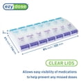 thumbnail image 4 of Ezy Dose Push Button (7-Day) Pill Planner, AM/PM, Large Compartments, Clear Lids, Plastic, 4 of 4