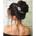 thumbnail image 2 of Flower Wedding Hair Comb Silver Rhinestone Bride Headpieces Pearls Crystal Bridal Hair Accessories for Women, 2 of 4