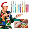 thumbnail image 3 of 10Pcs Crochet Set, Plastic Non-Slip Color Handle DIY Fine Lace Hand Woven Sweater Tools Crochet Hooks Set Crochet Hooks Kit Ergonomic Yarn Knitting, 3 of 8
