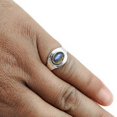 thumbnail image 2 of Oval Labradorite Stone 925 Sterling Silver Wedding Handmade Band Ring Jewelry Size 8, 2 of 2