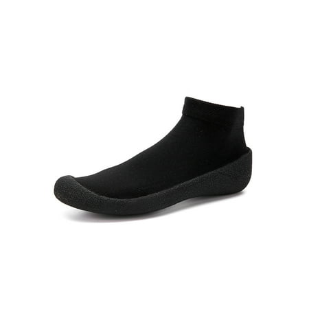 

Woobling Women Sock Shoes Knit Upper Water Socks Fitness Workout Sneakers Jogging Athletic Sneaker Breathable Shoe Sport Shock Absorption Black 7.5