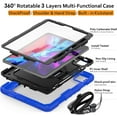 thumbnail image 3 of DuraSafe Cases iPad PRO 12.9 3 / 4 / 5 / 6 [ iPad Pro 12.9 6th 2022 5th 2021 4th 2020 3rd 2018 ] A2436 A2764 A2437 A2378 A2461 A2379 A1876 A2014 A1895 A2229 A2069 A2232 Kick Stand Rugged Case - Blue, 3 of 7