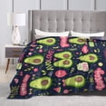 thumbnail image 4 of Kll Fleece Blanket Plush Throw Blanket Avocado Love,Soft Fuzzy Cozy Flannel Blanket For Couch Sofa Bed.(40"X30"), 4 of 9