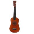 thumbnail image 3 of OUNONA 1Pack Coffee Wood Guitar Toy Kids Instruments Home Decoration Oval Shape, 3 of 5